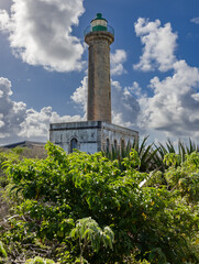 Lighthouse at petite Terre islet - Caribbean island Guadeloupe