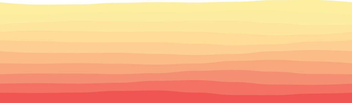 A smooth gradient wave pattern featuring calming hues of yellow, orange, and red, reminiscent of a serene sunset.