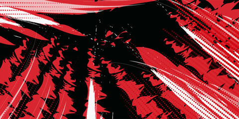 Gaming esport background striking stripes electric banner vector illustration design red black grunge brush wing comic pattern modern abstract concept livery stripes decal paint splash splatter