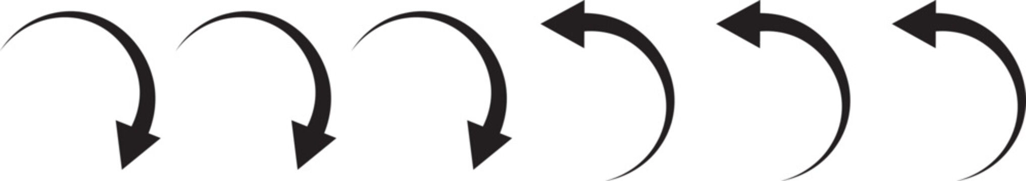 Simple black curved arrow icon pointing right. Long curved hand drawn arrow isolated. arrow icon on transparent png background

