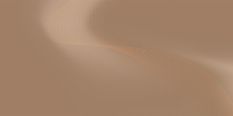 Luxury Brown Gradient Background with Golden Wavy Lines and Light Effect