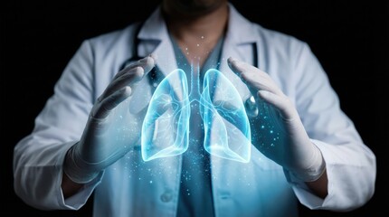 Professional medical doctor or scientist researcher in a laboratory holding equipment while performing a chemistry test and healthcare work with a chemical liquid tube