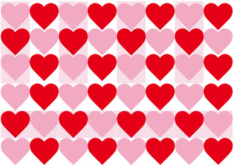 heart pink and red pattern design on white background illustration vector