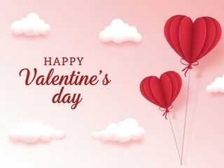 Happy valentine's day greeting with heart shape balloons