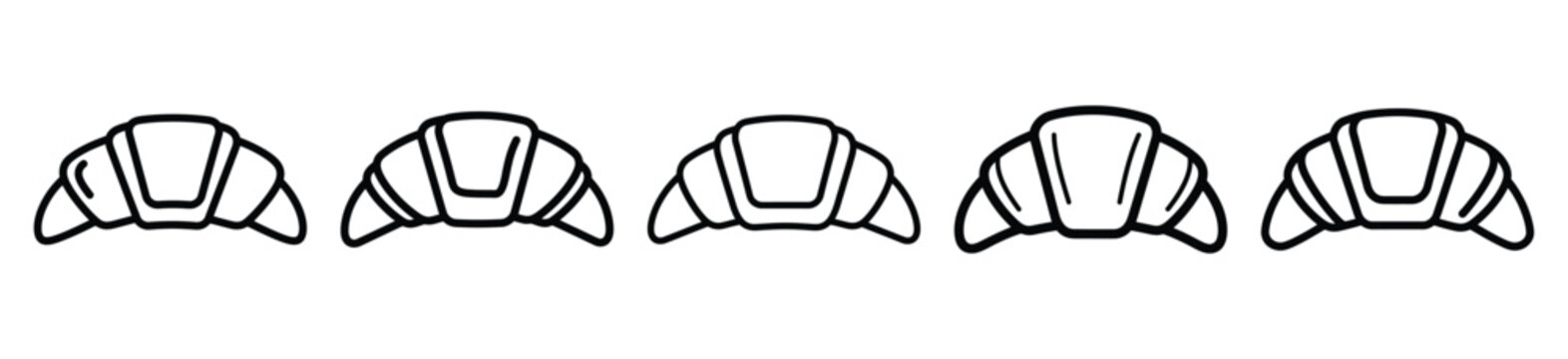 croissant food outline icon collection. Vector illustration