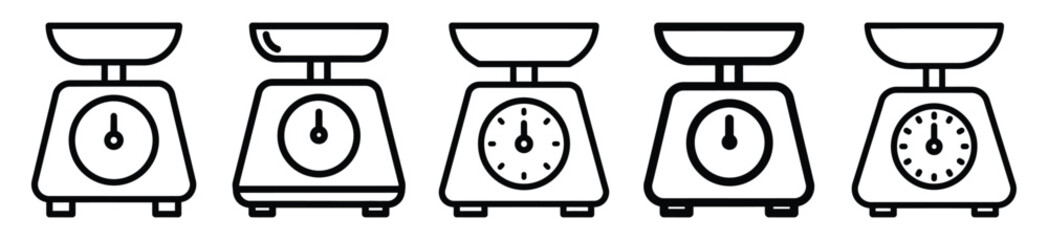 food scale food outline icon collection. Vector illustration