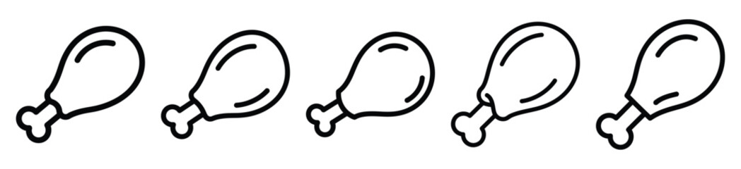 fried chicken food outline icon collection. Vector illustration © Pallobroy