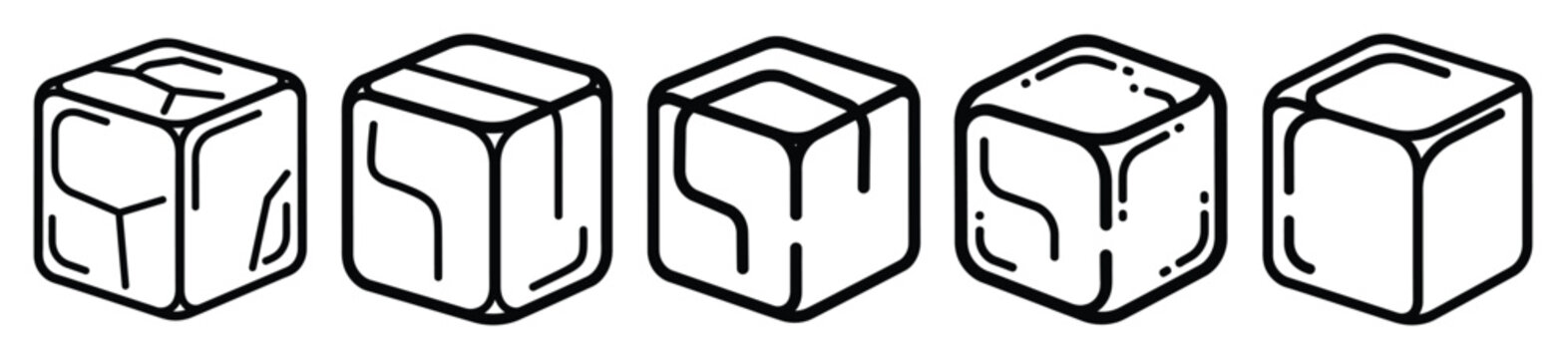 ice cube food outline icon collection. Vector illustration