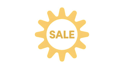 Fototapeta premium Yellow sale sign with sunburst isolated on a transparent background black