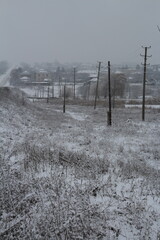 A field covered in snow