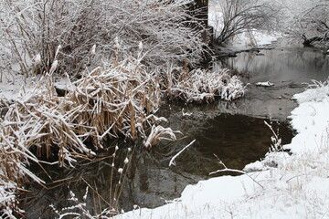 A stream with snow