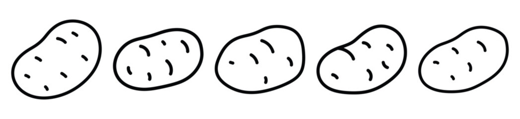 Fototapeta premium potato food outline icon collection. Vector illustration