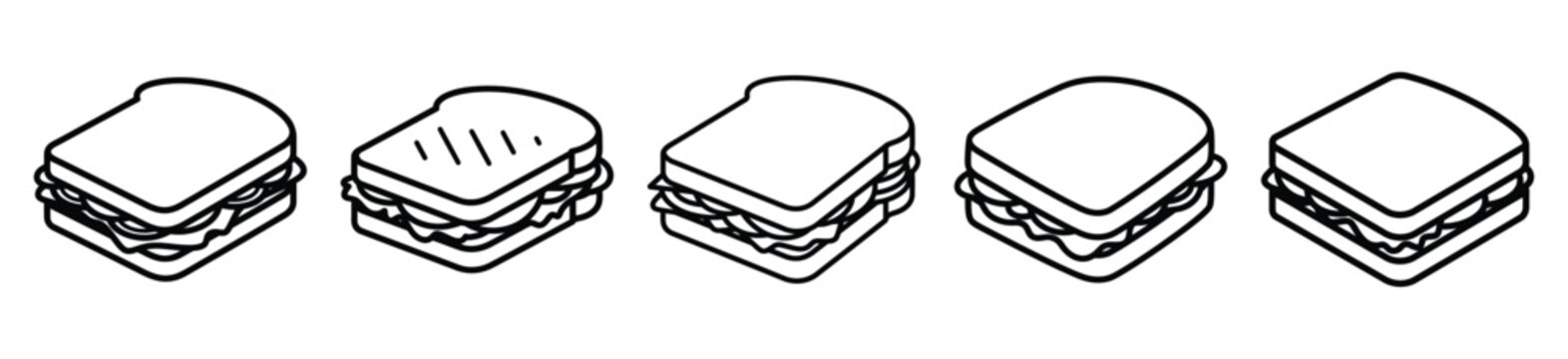 sandwich food outline icon collection. Vector illustration