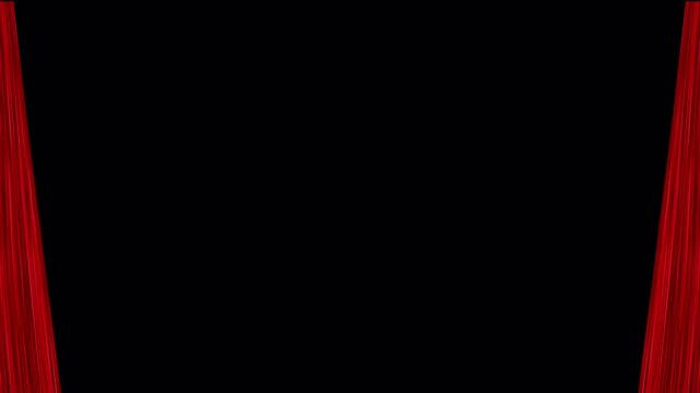 Cinematic red curtain opening animation with soft fabric motion, elegant folds, and smooth reveal. Perfect for dramatic intros, theater themes, events, and luxury presentations