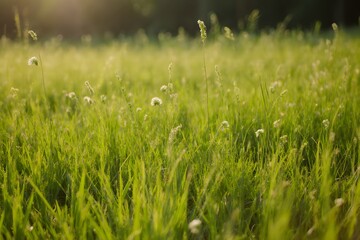 A grassy field with lots of tall grass