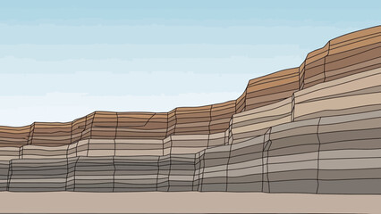 Cliffside layers and Earth's geological age: Witness a captivating illustration, showcasing the Earth's layered essence, sculpted over centuries.