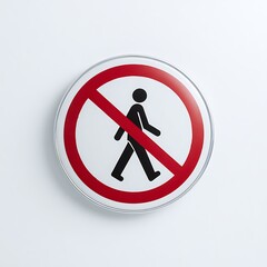 No pedestrians allowed sign on white background high resolution image