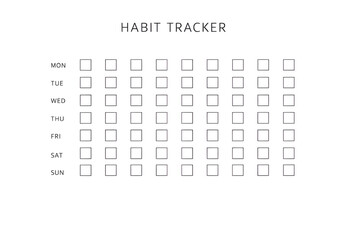 Minimalist 30 Day Habit Tracker – Black and White Printable Planner Layout