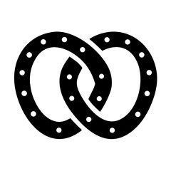 Interlocked studded knot icon symbolizing connection or an abstract infinity loop