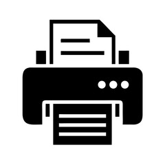 Printing document icon illustrating the process of transferring digital information to paper