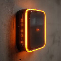 Futuristic charging station on wall high resolution image
