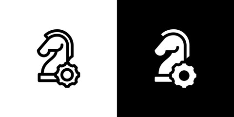 Strategic Management icon concept with flat Black White Background. Vector illustration.