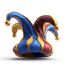 Jester hat isolated on white background high resolution image