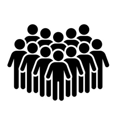 Large group of people icon or crowd silhouette concept