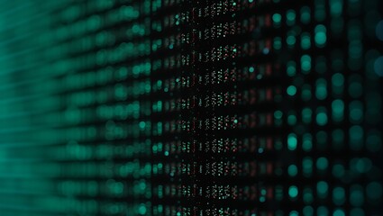 Abstract Green Digital Data Texture Background with Matrix Style Pattern