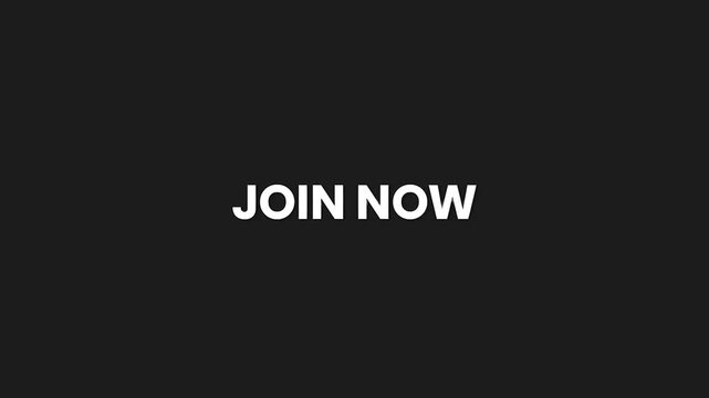 Join Now Minimal Particle Text Animation 4K Membership Signup Call to Action for Communities and Events