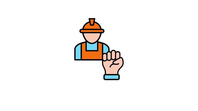 Factory Worker Animated Icon