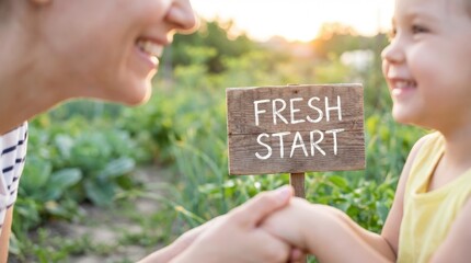 Cherishing new beginnings a heartwarming moment between mother and child in a lush garden focused on growth and connection in a natural setting