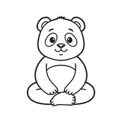 Obraz premium Simple Black and White Animal Line Art for Kids Coloring Book