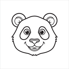 Obraz premium Simple Black and White Animal Line Art for Kids Coloring Book