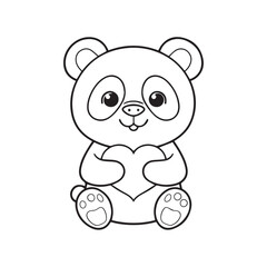 Obraz premium Simple Black and White Animal Line Art for Kids Coloring Book