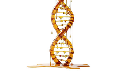 Honey D N A helix dripping against png isolated transparent background black background liquid
