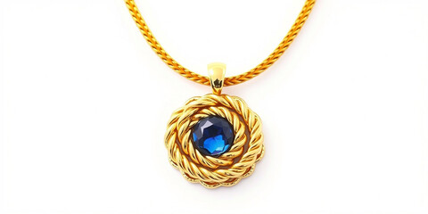 gold necklace isolated on white background