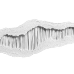 Png isolated transparent background White torn paper strip with frayed edges and vertical threads image