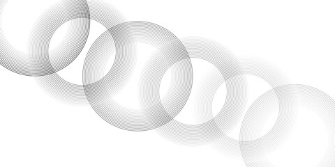 Gray and White Concentric Circles Abstract Background