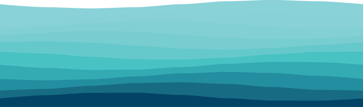 Abstract layered blue waves create a calming oceanic theme, ideal for backgrounds or artistic designs.