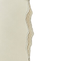 Torn paper edge with textured beige surface against png isolated transparent background black background