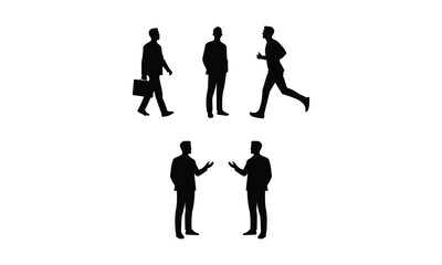 Modern Human Activity Silhouettes &ndash; Standing, Walking, and Running