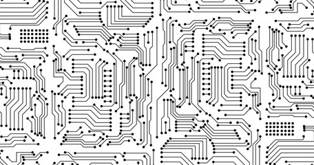 Electronic Network Lines Abstract Pattern. Minimalist Tech Circuit Background. 