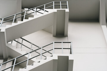 Geometric Staircase in Modern Concrete Architecture