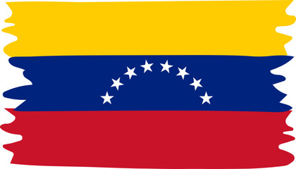Fototapeta premium Venezuela flag on brush stroke illustration