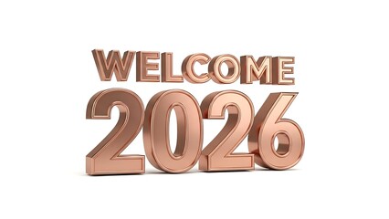 Welcome 2026 isolated on white background