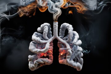 Conceptual art of smoking and lung damage