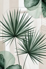 Elegant palm leaves with a modern artistic touch