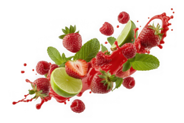 Fruit Splash Composition, Alpha Channel, Background Removal