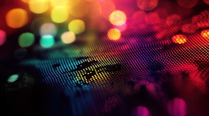 Diffraction order spectra rainbow laser interference patterns textured surface optical wavelength separation bokeh light effects colorful scientific phenomenon visualization